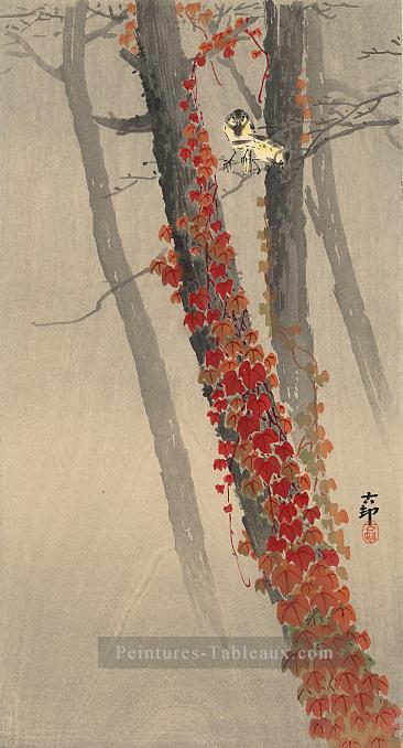 gros seins sur une branche Ohara KOSON Shin Hanga Peintures à l'huile